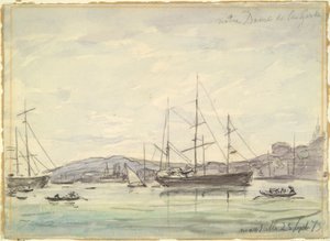 Hamnscenen, Marseille av Johan Barthold Jongkind