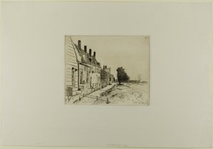 Houses Along the Canal, ur Bok med sex etsningar, vyer över Holland av Johan Barthold Jongkind