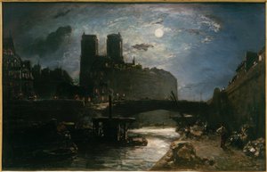 Notredame de Paris i månskenet