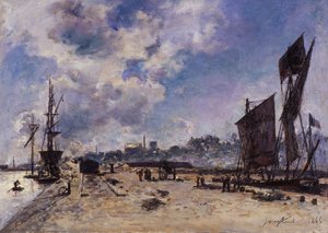 Kajen vid Honfleur av Johan Barthold Jongkind