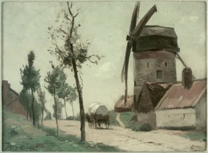 Gata med kvarn av Johan Barthold Jongkind