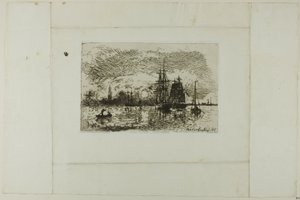 Solnedgång, Antwerpens hamn av Johan Barthold Jongkind