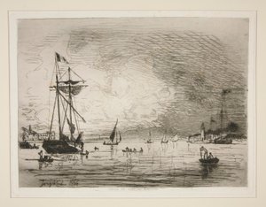 Avfart från hamnen i Honfleur av Johan Barthold Jongkind