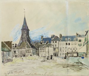 Kyrkan Sainte-Catherine, Honfleur, 1864 av Johan Barthold Jongkind