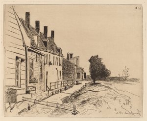 Husen på kanalbanken av Johan Barthold Jongkind