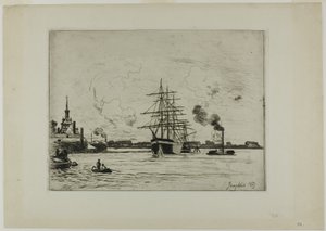 Gamla hamnen i Rotterdam av Johan Barthold Jongkind