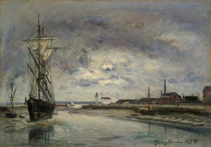Hamnen i Honfleur av Johan Barthold Jongkind