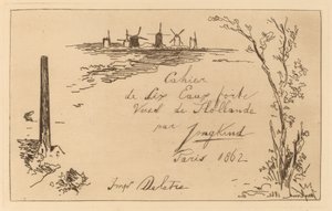 Titelsida (Titel på anteckningsboken med sex etsningar) av Johan Barthold Jongkind