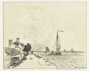 Två segelfartyg Sex holländska ansikten (serietitel) av Johan Barthold Jongkind