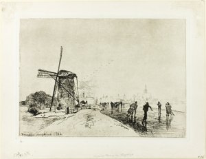 Utsikt över staden Maassluis av Johan Barthold Jongkind