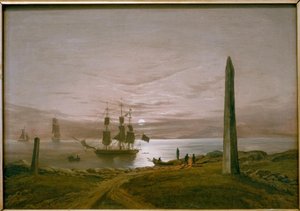 Fjordlandskap i månsken av Johan Christian Dahl