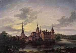 Frederiksborgs slott i månsken, 1817. av Johan Christian Dahl