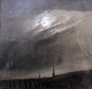 Tyska: Mondnacht über Dresden Månnatt över Dresden av Johan Christian Dahl