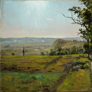 Gröna fält vid Meissen. Studie av Johan Christian Dahl
