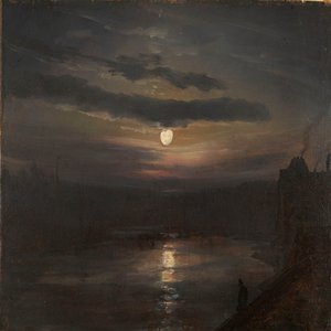 Månsken över Elbe av Johan Christian Dahl