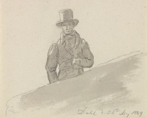 Mansfigur med hatt av Johan Christian Dahl