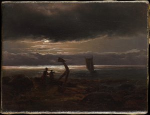 Mor och barn vid havet av Johan Christian Dahl