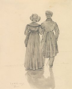 Man och kvinna sedda bakifrån av Johan Christian Dahl
