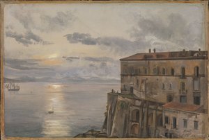 Kasernerna vid Pizzofalcone, Neapel av Johan Christian Dahl