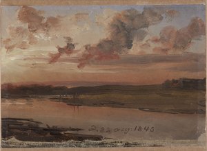Elbe på kvällen av Johan Christian Dahl