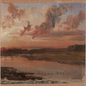 Elbe på kvällen av Johan Christian Dahl