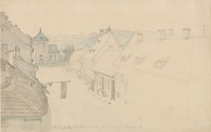 Vår Frälsares kyrka i Christiania sedd från Grensen av Johan Christian Dahl