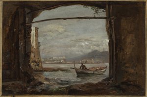 Utsikt från en grotta nära Posillipo av Johan Christian Dahl