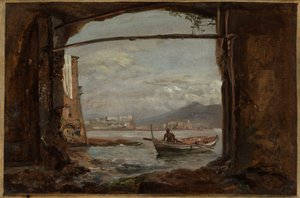Utsikt från en grotta nära Posillipo av Johan Christian Dahl