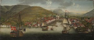 Utsikt över Bergens hamn av Johan Christian Dahl