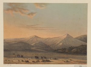 Utsikt över vulkanen Bromo Det eldsprutande berget Bromo 1856 (Probolingo-residens) (titel på objektet)