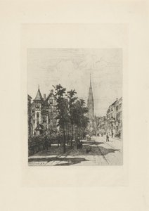Utsikt över Vondelstraat i Amsterdam av Johan Conrad Greive
