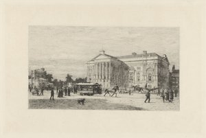 Utsikt över Leidseplein i Amsterdam av Johan Conrad Greive
