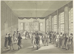 Generalförsamlingen i Haag, 1795 Centralförsamlingen hölls i St. Joris Doelen i Haag år 1796 (titel på objekt) av Johan Daniël de Gijselaar