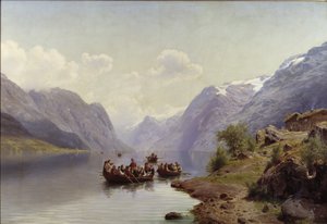 Bröllopseskort på Hardangerfjorden, 1865