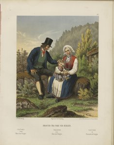 Illustration hämtad från boken Selected Norwegian National Costumes av okänd författare och utgiven av Chr. Tønsberg (no, [1861])
