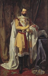 Charles XV roi de Suede - Porträtt av kungen Karl XV av Sverige (1826-1872), av Hockert, Johan Fredrik (1826-1866). Olja på duk av Johan Fredrik Hockert
