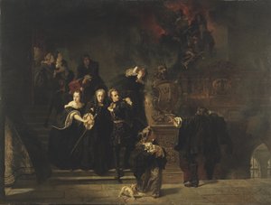 Branden på Kungliga slottet, Stockholm, 7 maj 1697, 1862-66 av Johan Fredrik Hockert