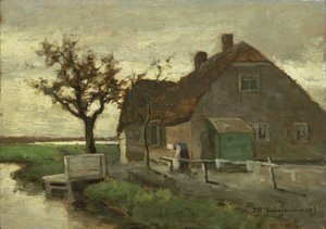 Bondgård vid en kanal