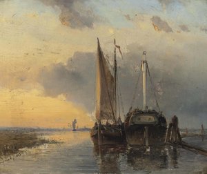 Hamn vid en nederländsk flod