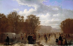 Skridskoåkning på Wissahickon, 1875. av Johan Mengels Culverhouse