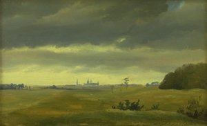 Utsikt över Frederiksborg från Hestehaven av Johan Thomas Lundbye