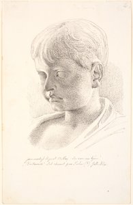 Chef för Britannicus. 3/4 profil till vänster av Johan Thomas Lundbye