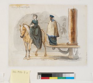 "Minne från ridhuset. 22 mars 1844." av Johan Thomas Lundbye