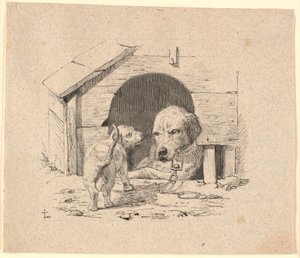 Valpen. Illustration till Kaalunds "Fabler för barn". Se kommentar från arkkatalog. av Johan Thomas Lundbye