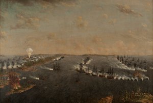 Första rysk-svenska slaget vid Rochensalm den 24 augusti 1789, ca. 1790.
