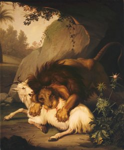 Ett lejon attackerar en get, 1785