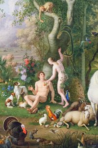 Adam och Eva i Edens lustgård (olja på duk) (detalj av 3362284)