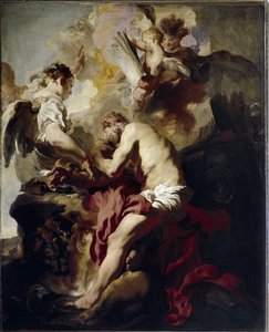 The Vision of Saint Hieronymus (olja på duk av Johann (attr. to) Liss