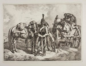 Österrikisk dragon vid en vagn av Johann Adam Klein
