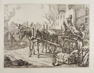 Kosacker som plundrar i en stad av Johann Adam Klein